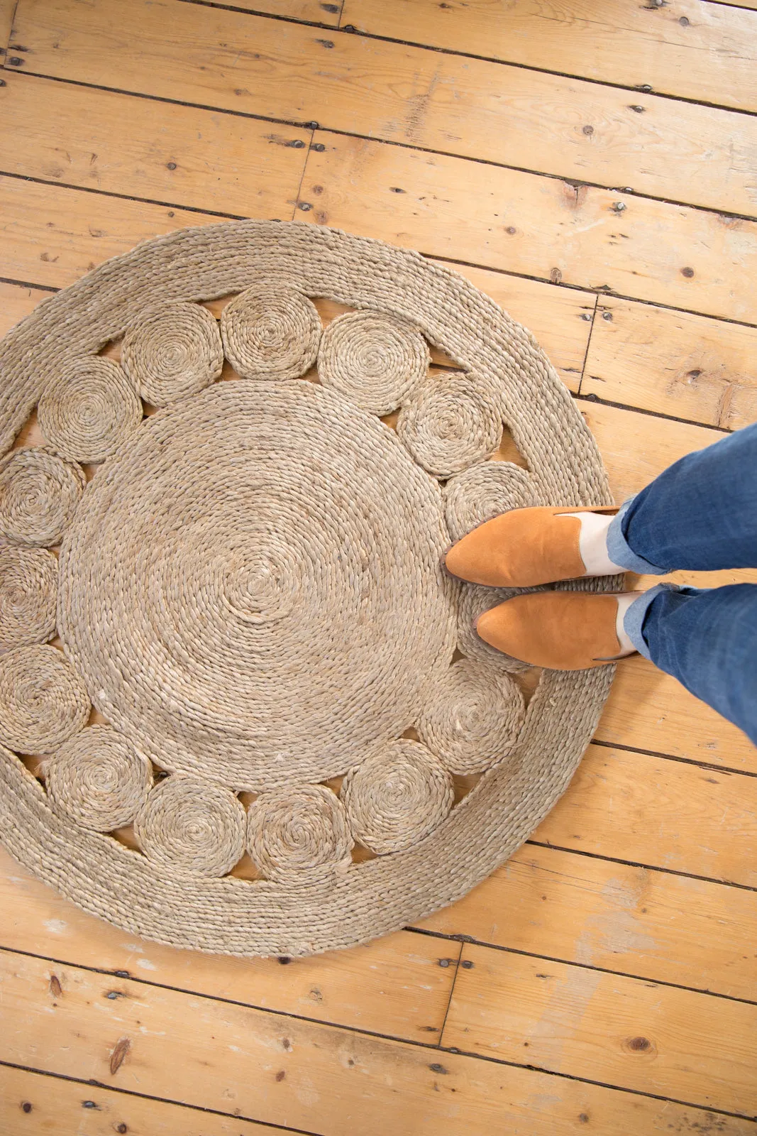 Jute Round Gray New Carpet Collection