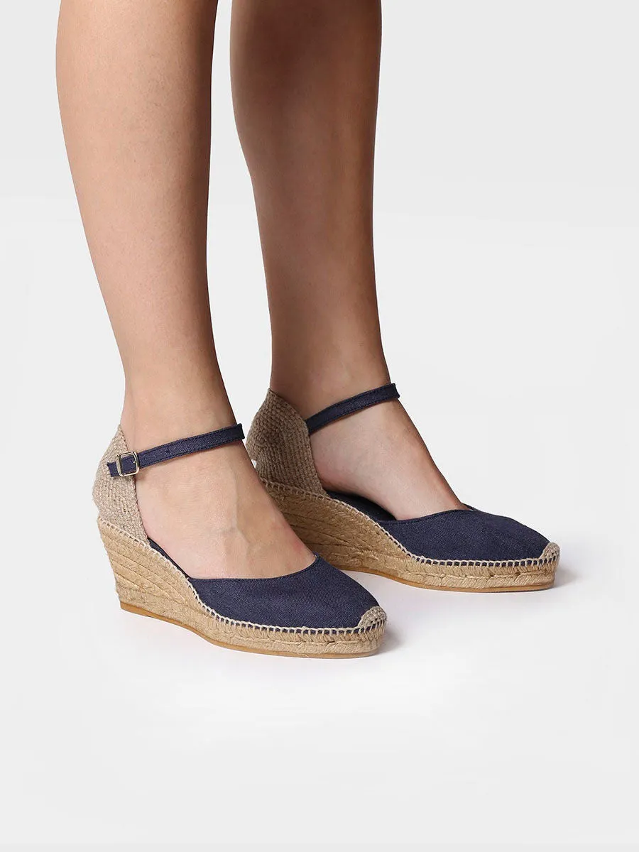 Jute wedge espadrilles with buckle - CALDES