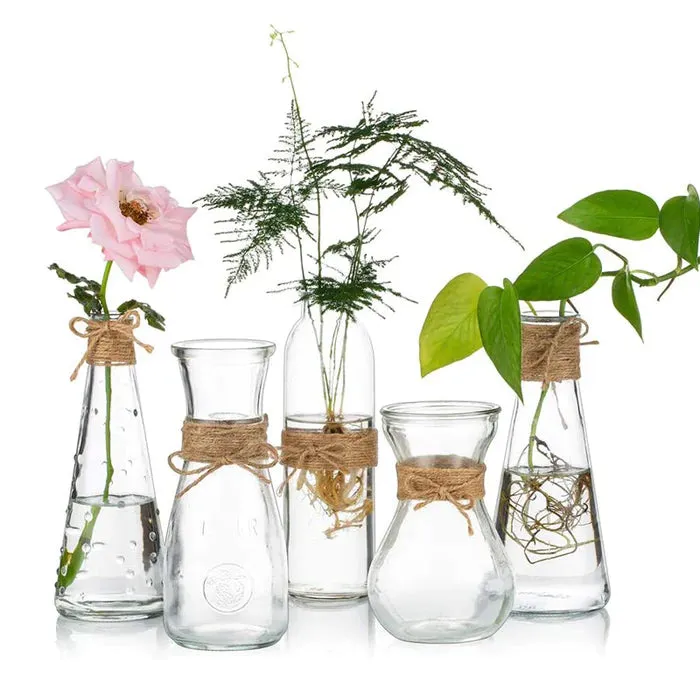 Jute Wrapped Bud Vase Set
