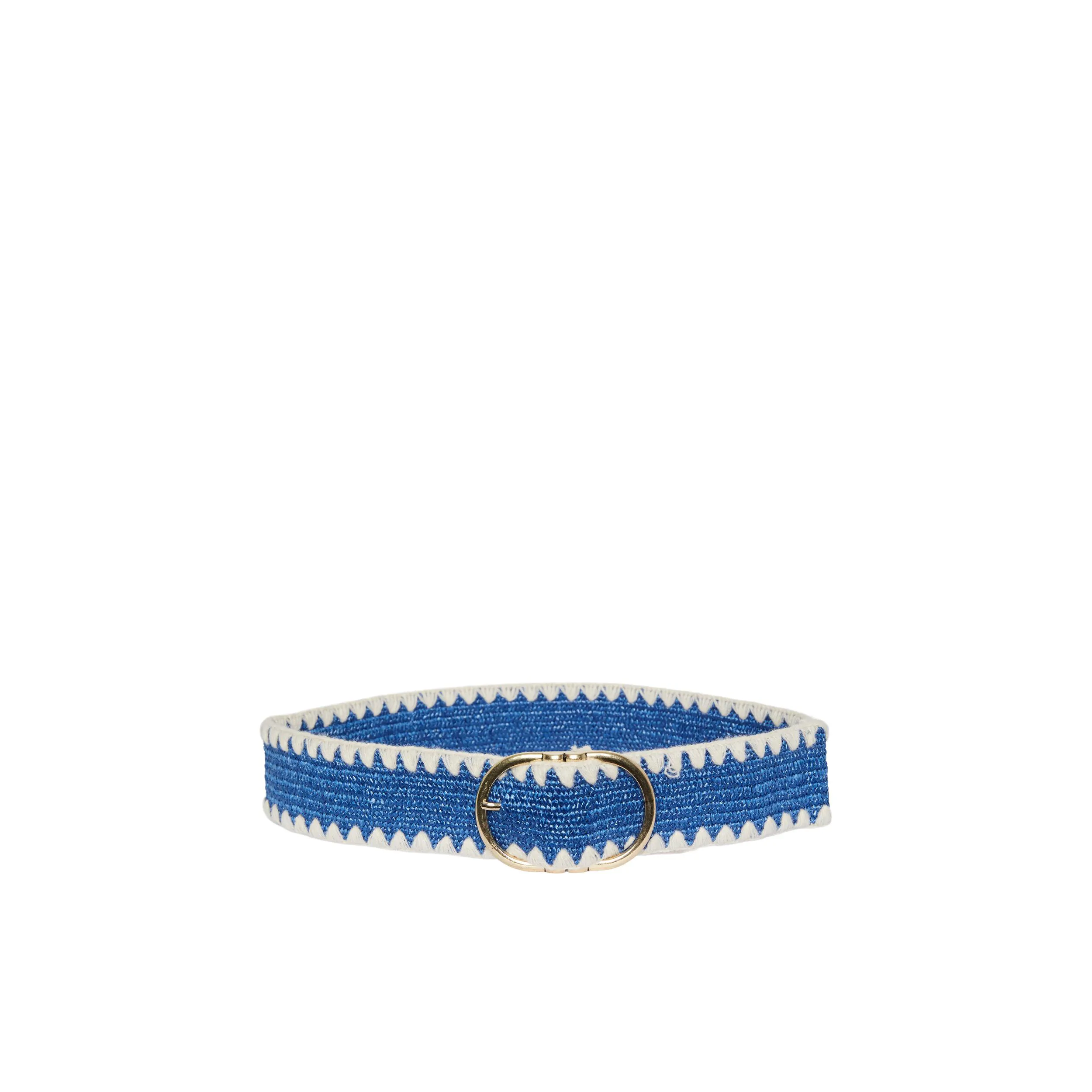 Karisa straw belt blue