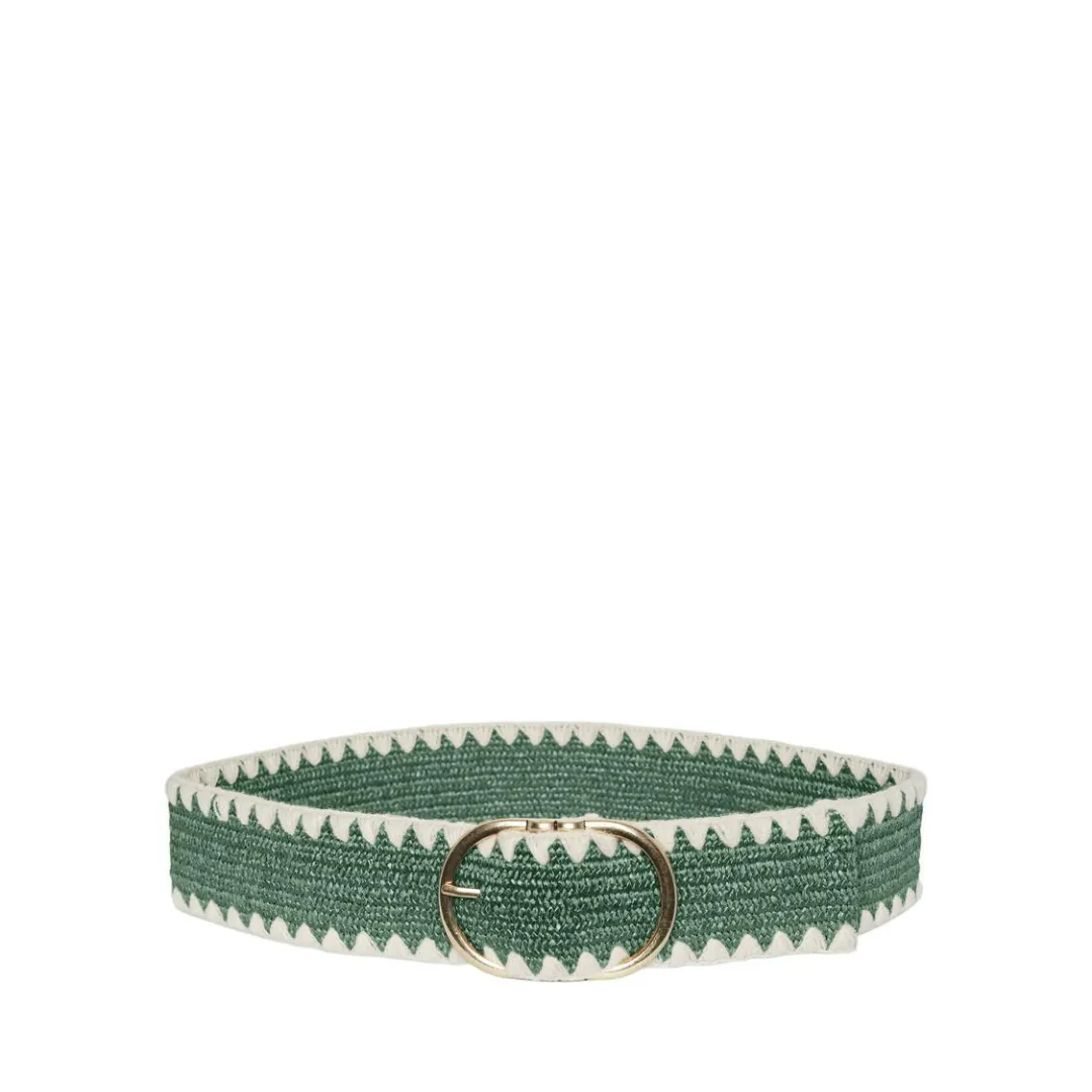 Karisa straw belt groen