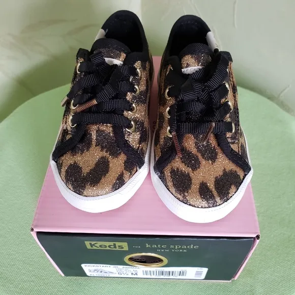 KATE SPADE x KEDS KICKSTART GLITTER LEOPARD TODDLER SNEAKERS:NIB SIZE 5.5,6,7,8