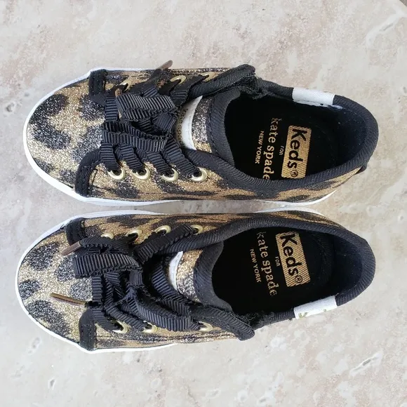 KATE SPADE x KEDS KICKSTART GLITTER LEOPARD TODDLER SNEAKERS:NIB SIZE 5.5,6,7,8
