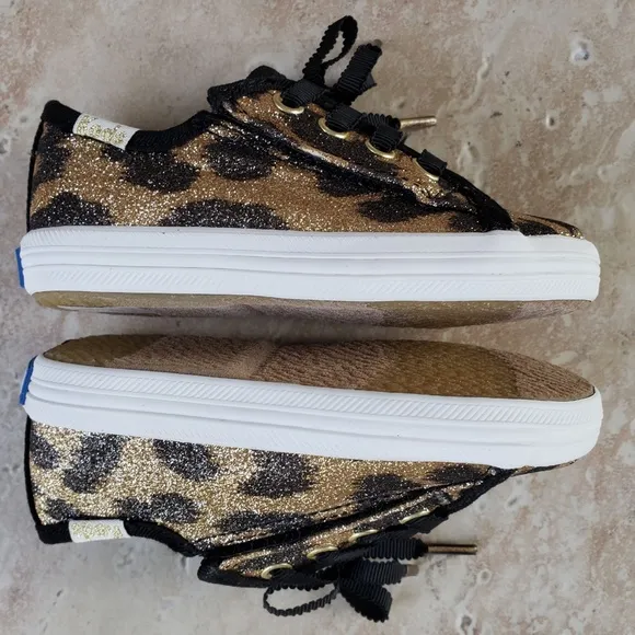 KATE SPADE x KEDS KICKSTART GLITTER LEOPARD TODDLER SNEAKERS:NIB SIZE 5.5,6,7,8