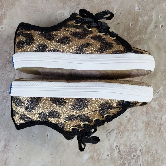 KATE SPADE x KEDS KICKSTART GLITTER LEOPARD TODDLER SNEAKERS:NIB SIZE 5.5,6,7,8