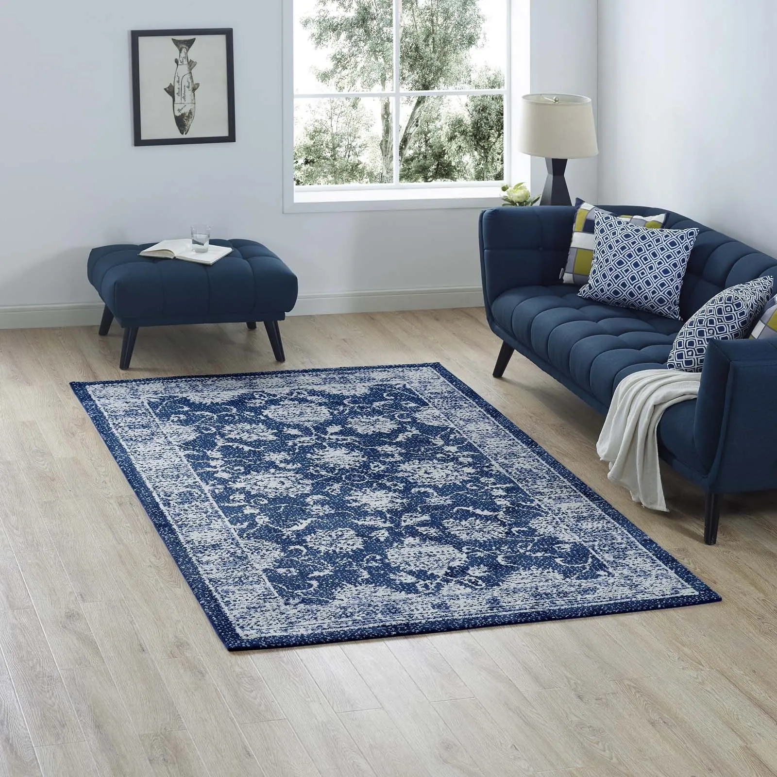 KAZIA DISTRESSED FLORAL LATTICE