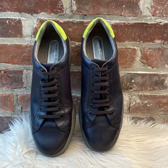 Kenneth Cole New York Men's Liam Leather Low-top Tennis Sneakers, Size 12