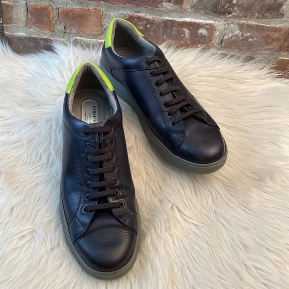 Kenneth Cole New York Men's Liam Leather Low-top Tennis Sneakers, Size 12