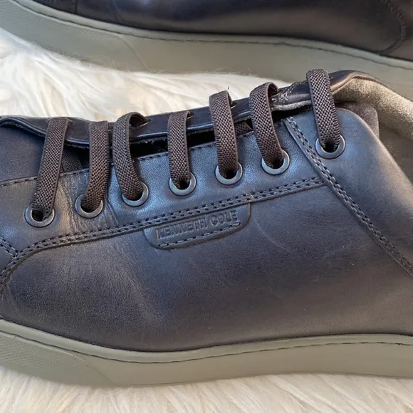 Kenneth Cole New York Men's Liam Leather Low-top Tennis Sneakers, Size 12
