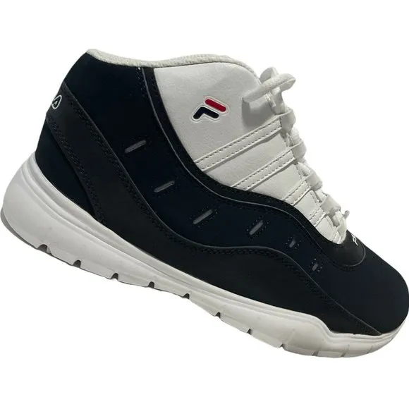 Kids Sneakers Size 2.5 Fila All City Hi-Top Blue/White Lace Up Faux Leather
