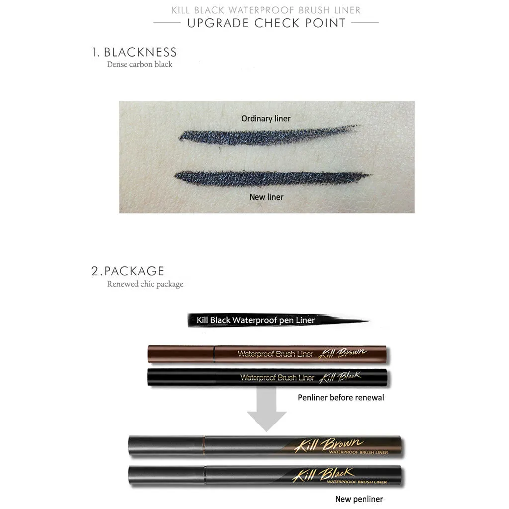 Kill Black Waterproof Brush Liner 0.55ml