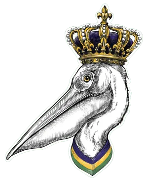 King Pelican Mardi Gras Door Sign