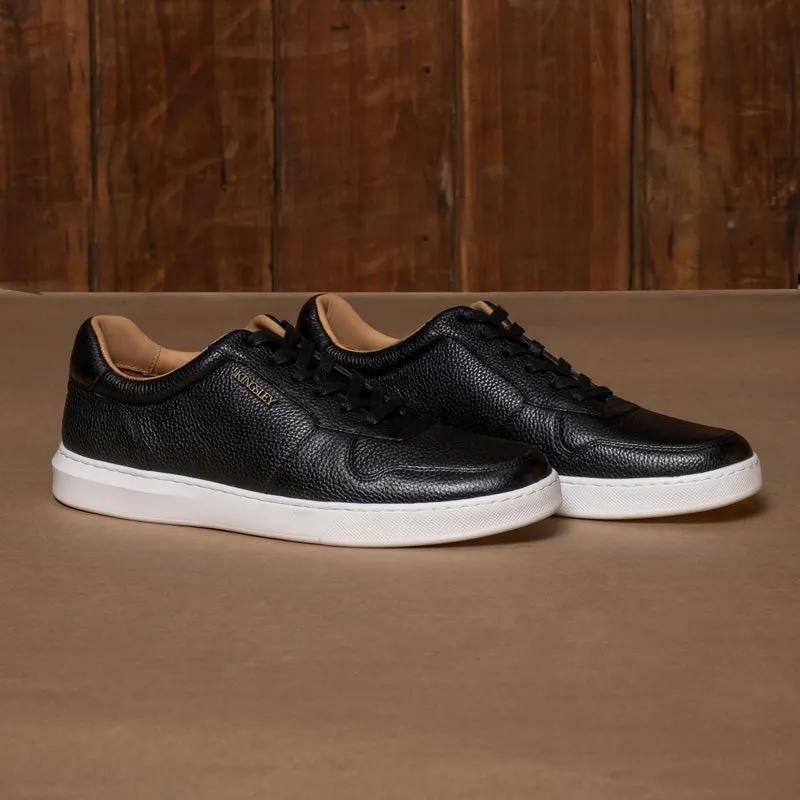 Kingsley Heath S Metal Trim Court Sneaker Black/Brass/White