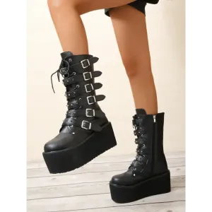 Knee-High Boots for Bold Gothic Punk Aesthetics
