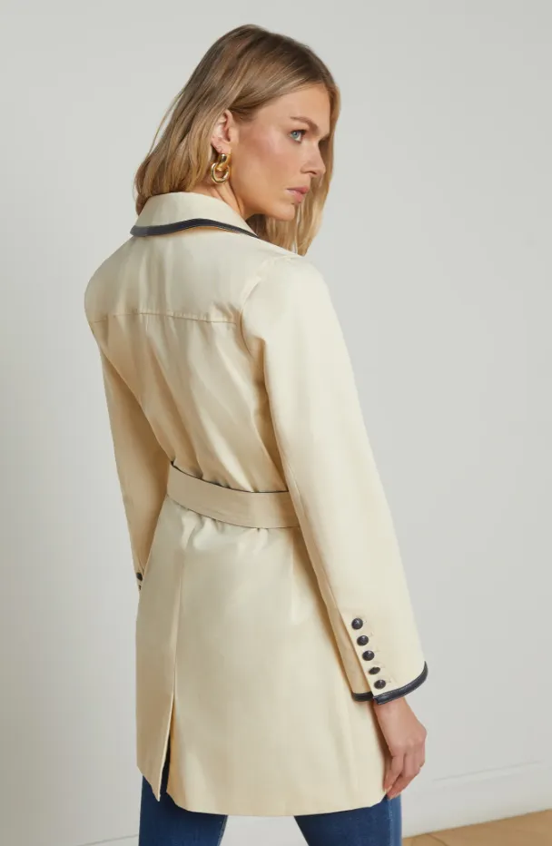 L'Agence - Toru Trench Coat - Pearl/Midnight