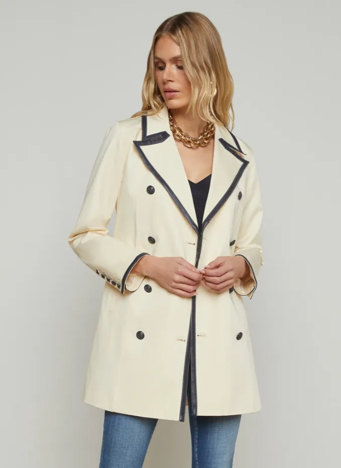 L'Agence - Toru Trench Coat - Pearl/Midnight