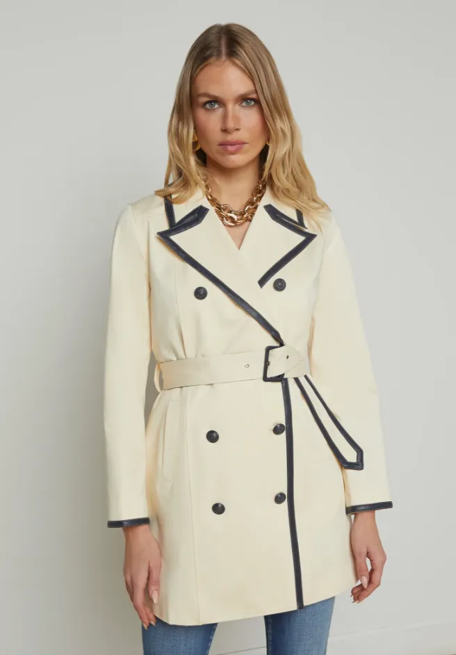 L'Agence - Toru Trench Coat - Pearl/Midnight