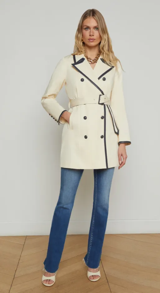 L'Agence - Toru Trench Coat - Pearl/Midnight
