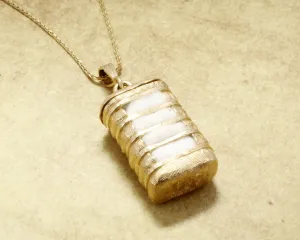 Large Cotton Bale Locket in Solid 14kt Yellow Gold