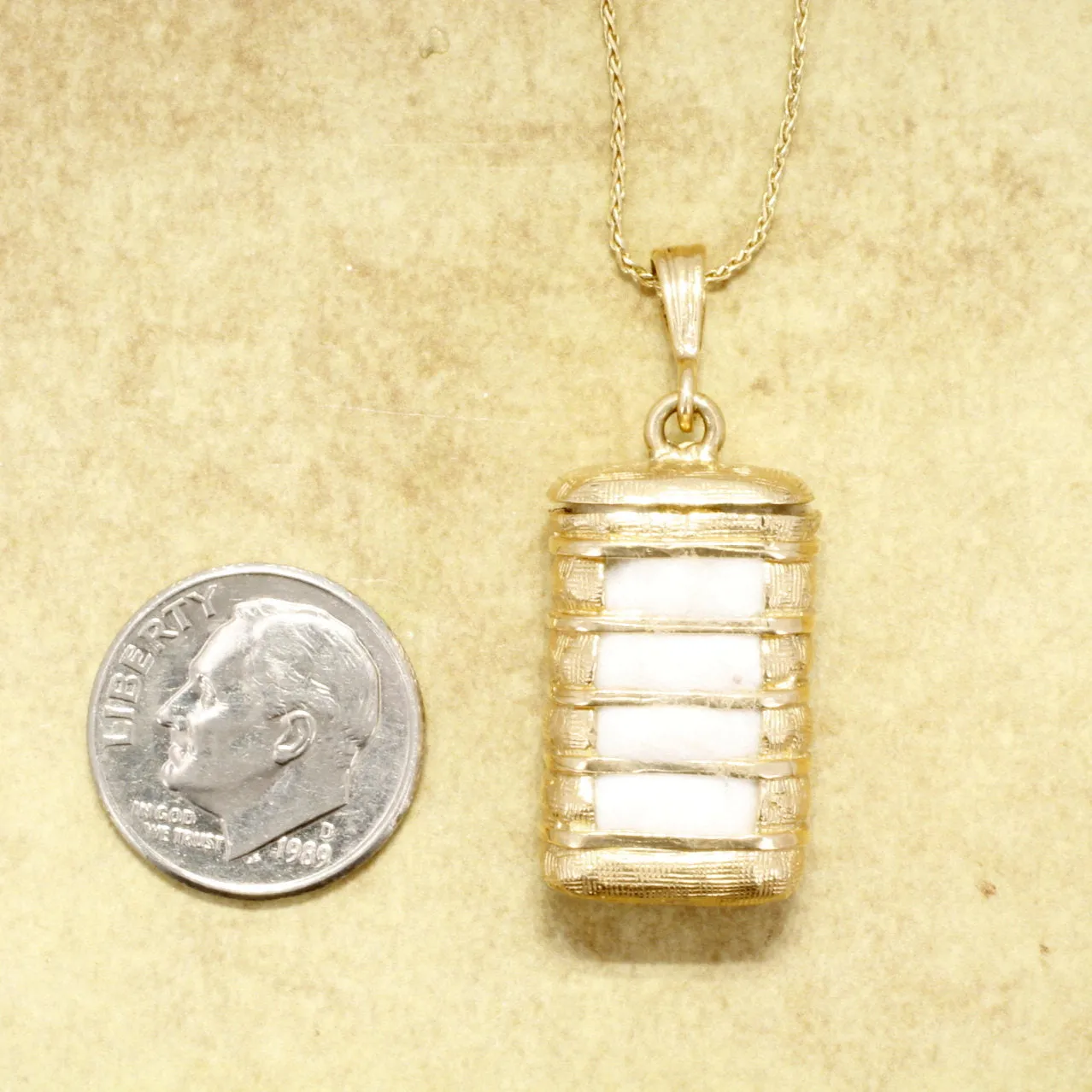 Large Cotton Bale Locket in Solid 14kt Yellow Gold