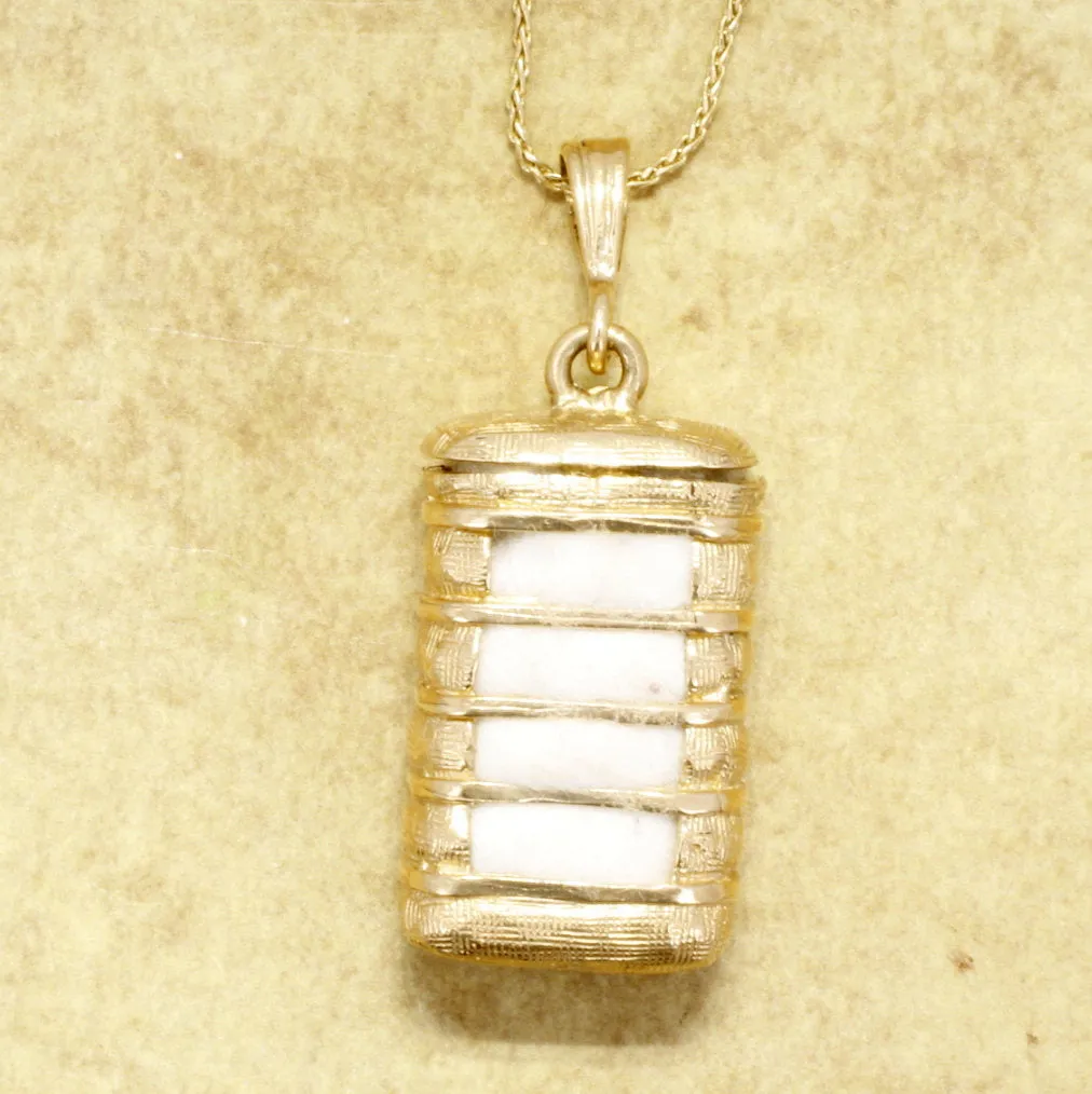 Large Cotton Bale Locket in Solid 14kt Yellow Gold