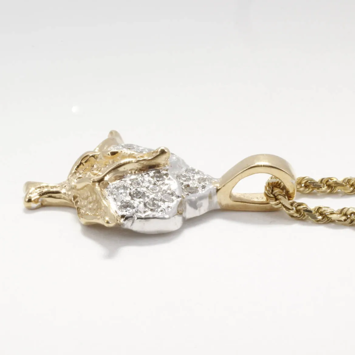 Large Diamond Cotton Boll Necklace