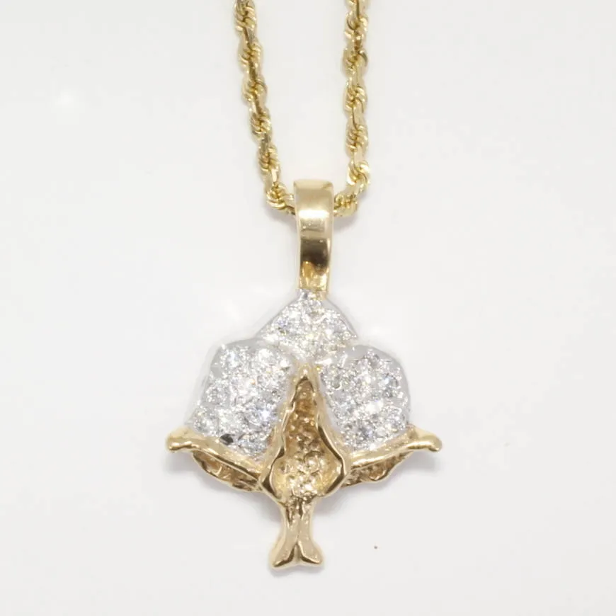 Large Diamond Cotton Boll Necklace
