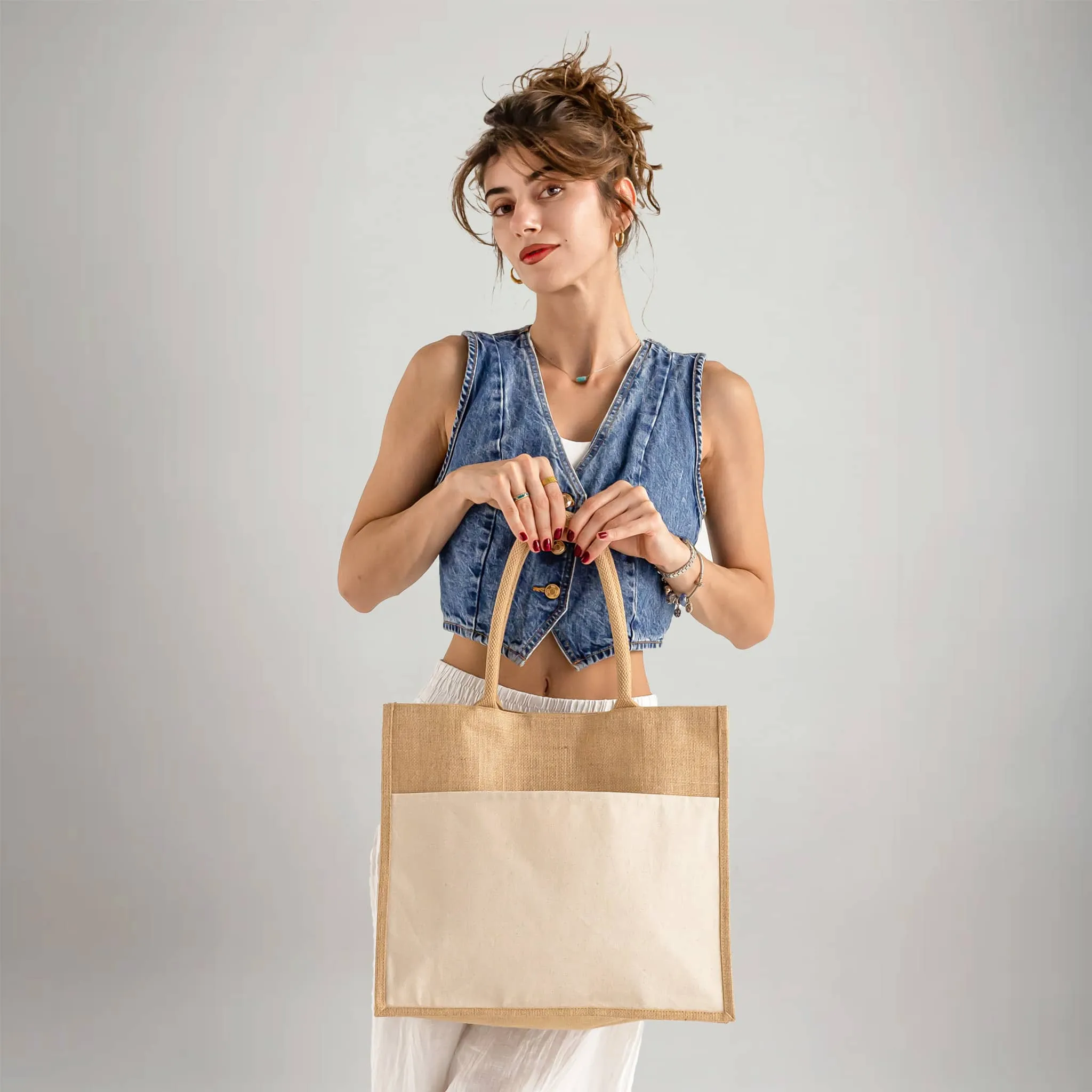 Large Easy-Print Jute Bag