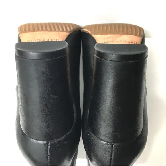 Loeffler Randall Ana-Va Block Heels Side Zip Leather Ankle Boots Black Size 6.5