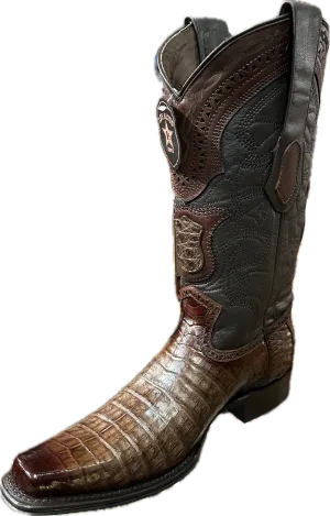 Los Altos Men's Boots - Brown Caiman Belly Narrow Square Toe