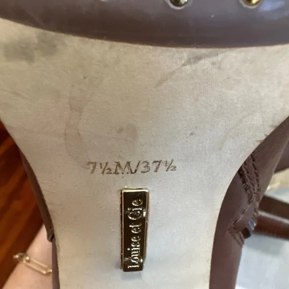 Louise Et Cie Ankle Boots Brown Leather Round Toe Size 7.5/37.5