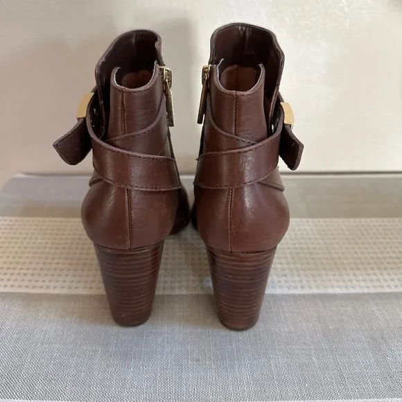Louise Et Cie Ankle Boots Brown Leather Round Toe Size 7.5/37.5