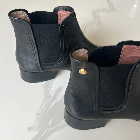 Louise et Cie Waldon Black Leather Ankle Boots Womens Sz 8 M