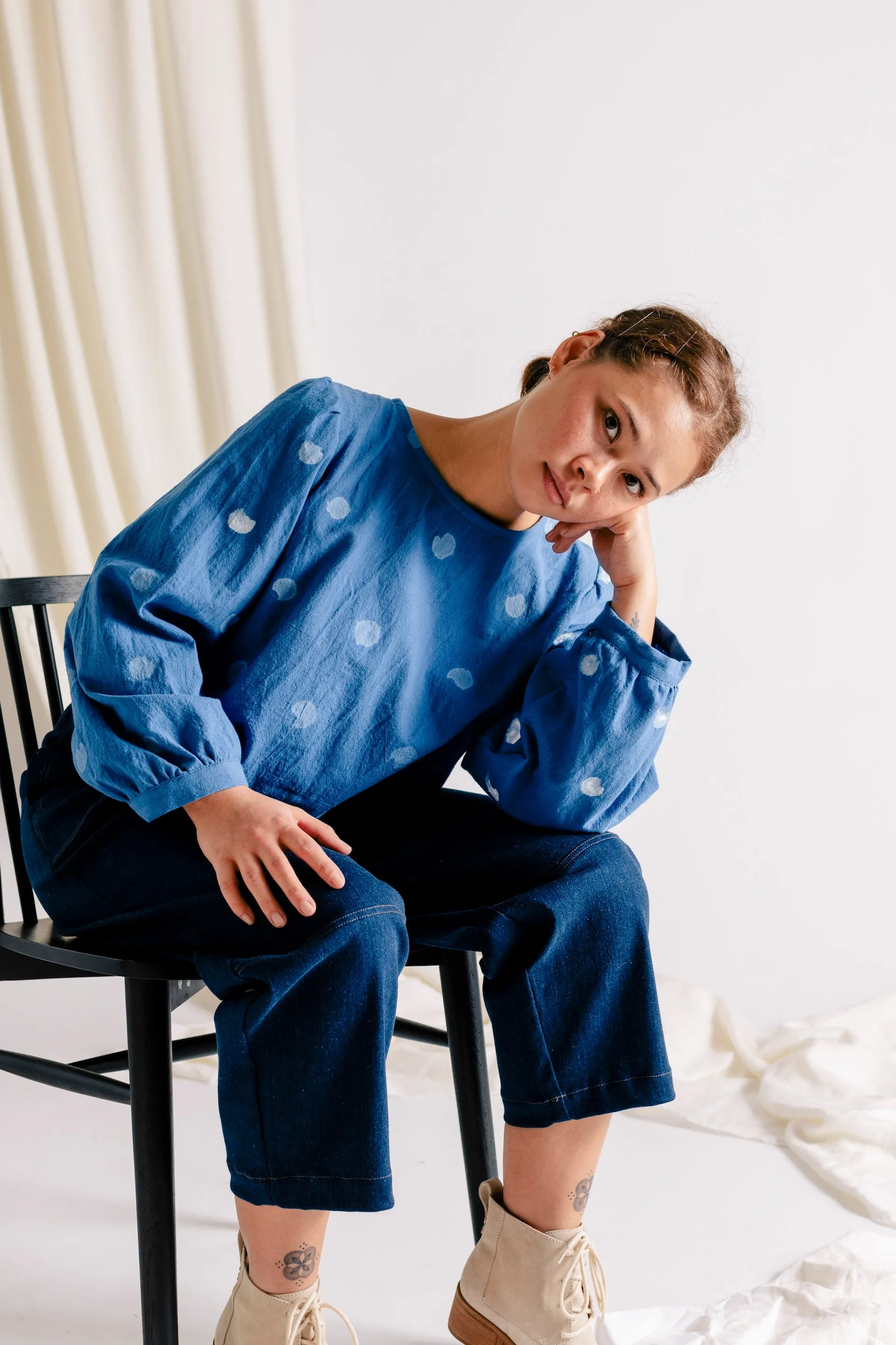 Lucie Top - Handpainted Dot