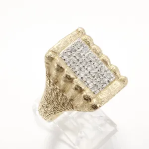 Mans Large Diamond Cotton Bale Ring