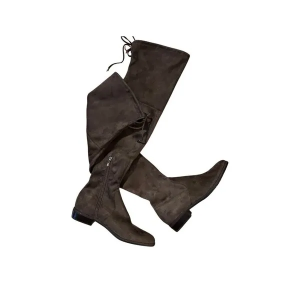 Marc Fisher Over the Knee Boots Pointed Toe Block Heel Cognac Women's S 7.5 NWOT