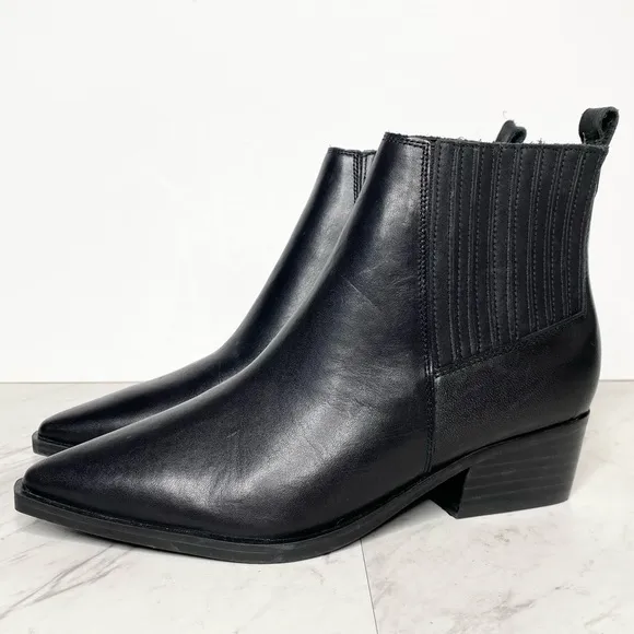 Marc Fisher Yarita Black Leather Bootie 5M
