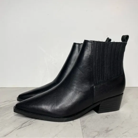 Marc Fisher Yarita Black Leather Bootie 5M