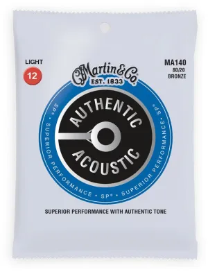 Martin & Co. MA140 12-54 Acoustic Guitar Strings - Bronze Light