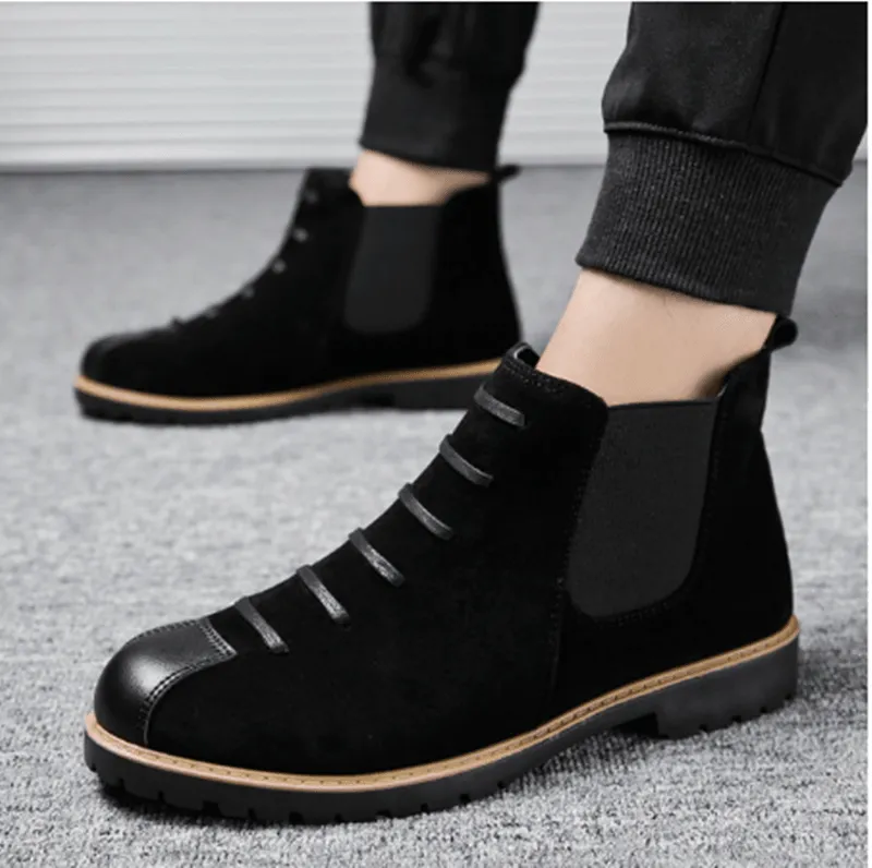 Martin Boots Men's Short Boots Chelsea Leather Boots