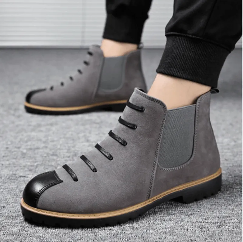 Martin Boots Men's Short Boots Chelsea Leather Boots