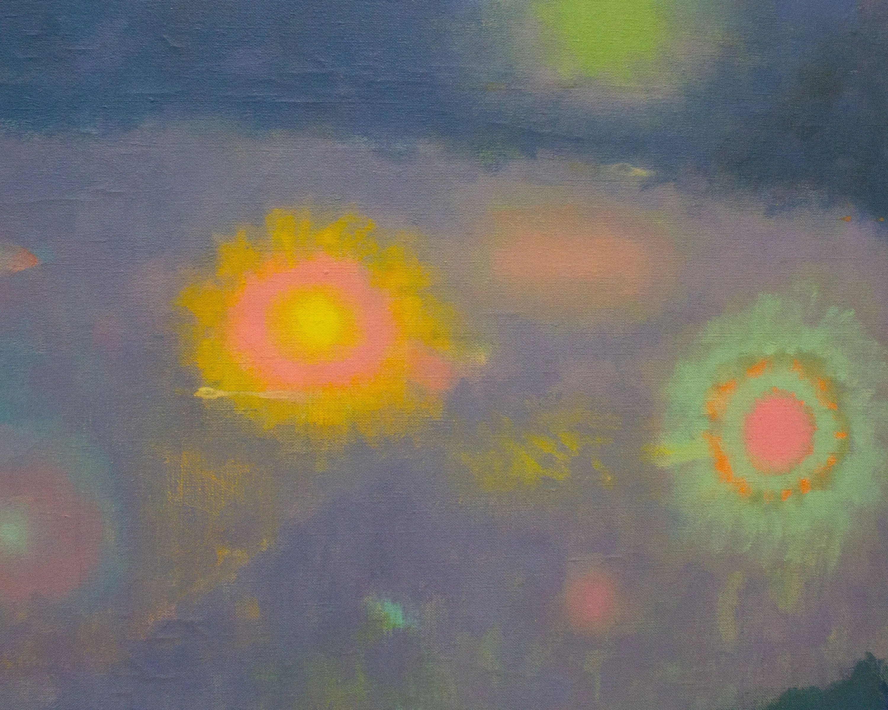 Martin Friedman Signed “Moon Flower” Abstract Oil on Canvas Painting