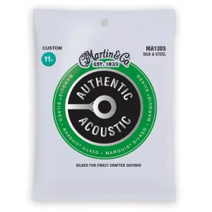 Martin MA130S Marquis Silked Silk and Steel Authentic Acoustic Guitar Strings Silk and Steel 11.5-47