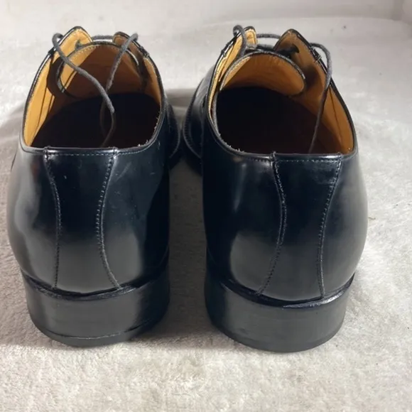 Massimo Emporio Mens Black Handmade  Cap Toe Shoes