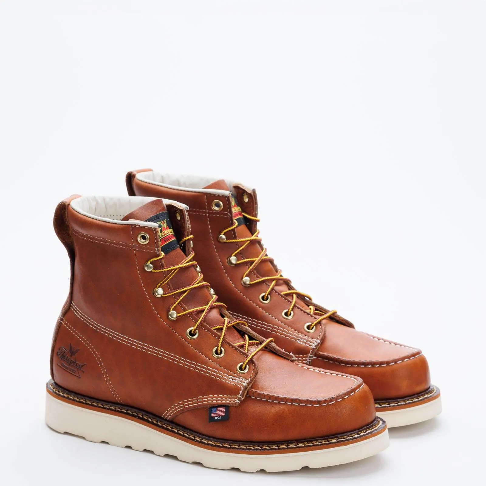 Mens American Heritage Soft Toe– 6″ Tobacco Moc Toe – MAXWear Wedge (U.S.A)