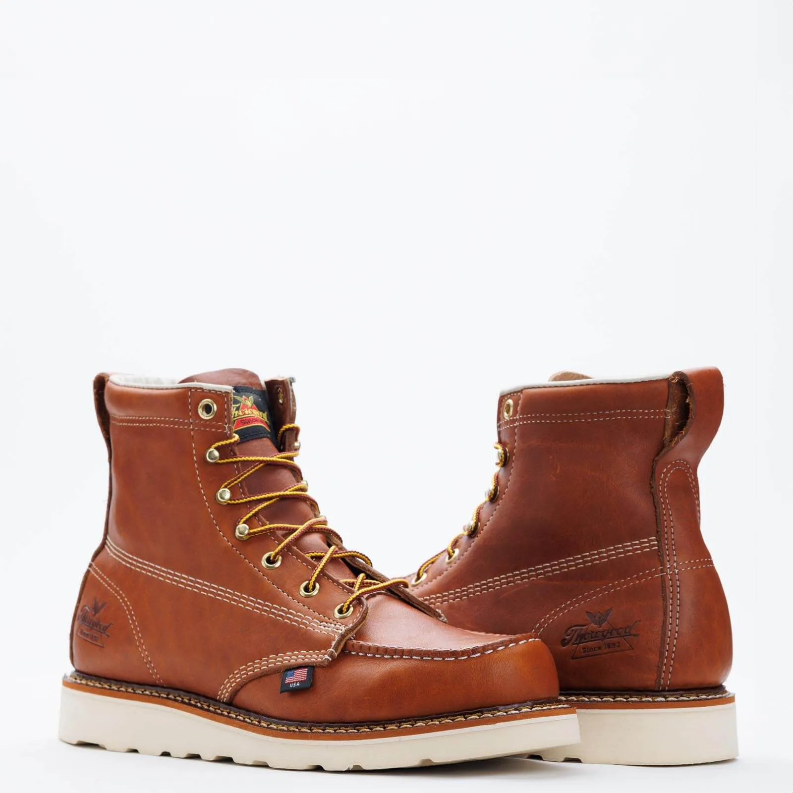 Mens American Heritage Soft Toe– 6″ Tobacco Moc Toe – MAXWear Wedge (U.S.A)