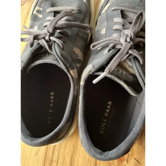 Men's Cole Haan Grandpro Rally Canvas T-Toe Sneaker Black/Camo #C37371 Size 11