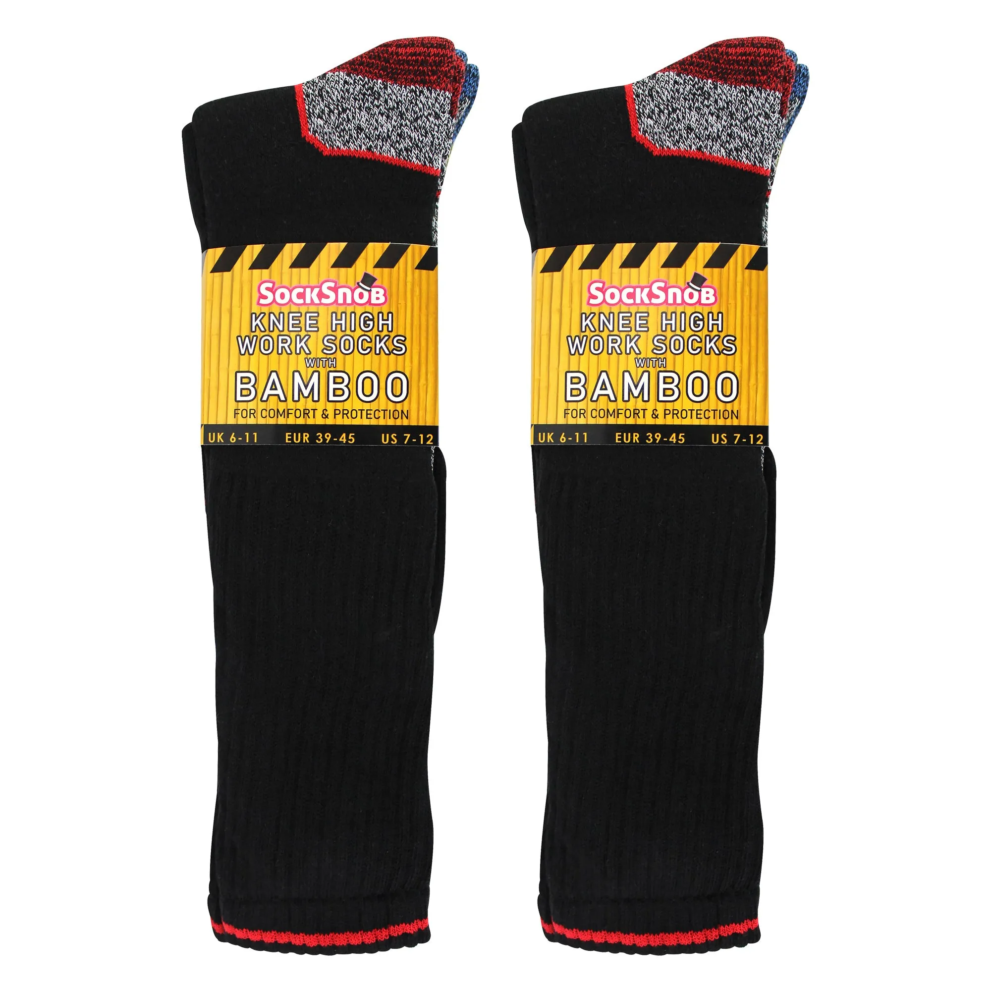 Men's Knee High Bamboo Work Socks for Steel Toe Boots | Anti Sweat Heavy Duty