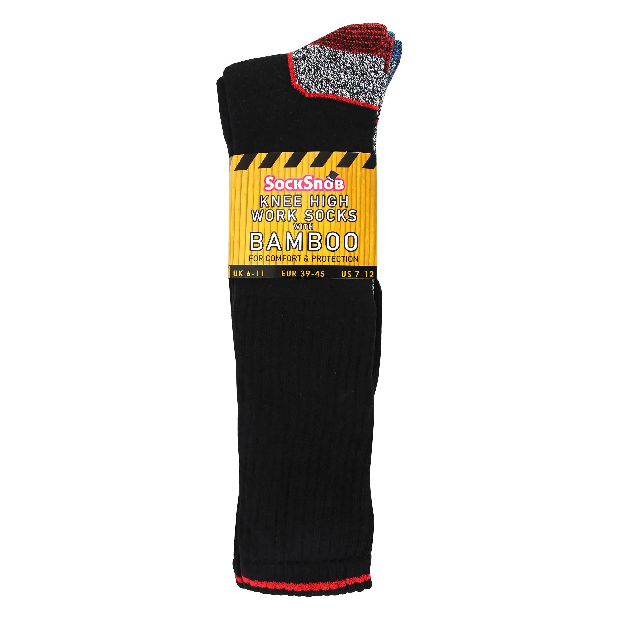 Men's Knee High Bamboo Work Socks for Steel Toe Boots | Anti Sweat Heavy Duty