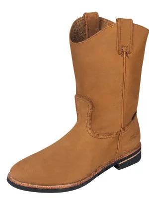 Men's Nubuck Leather Work Boots Without Steel Toe 'Establo' Cinnamon Color 303